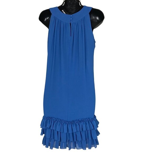TED Baker Beautiful Blue  Ruffles Mini  Dress Size 2 - Picture 5 of 7